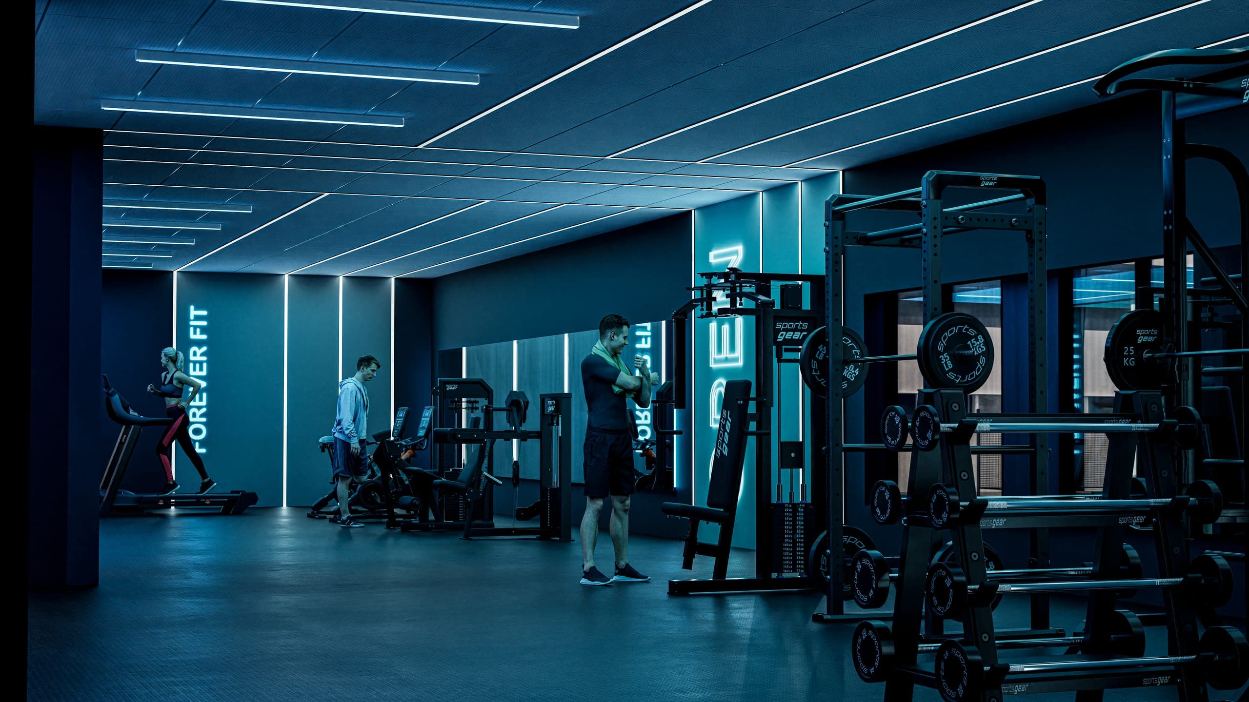 Fully equipped gym for members